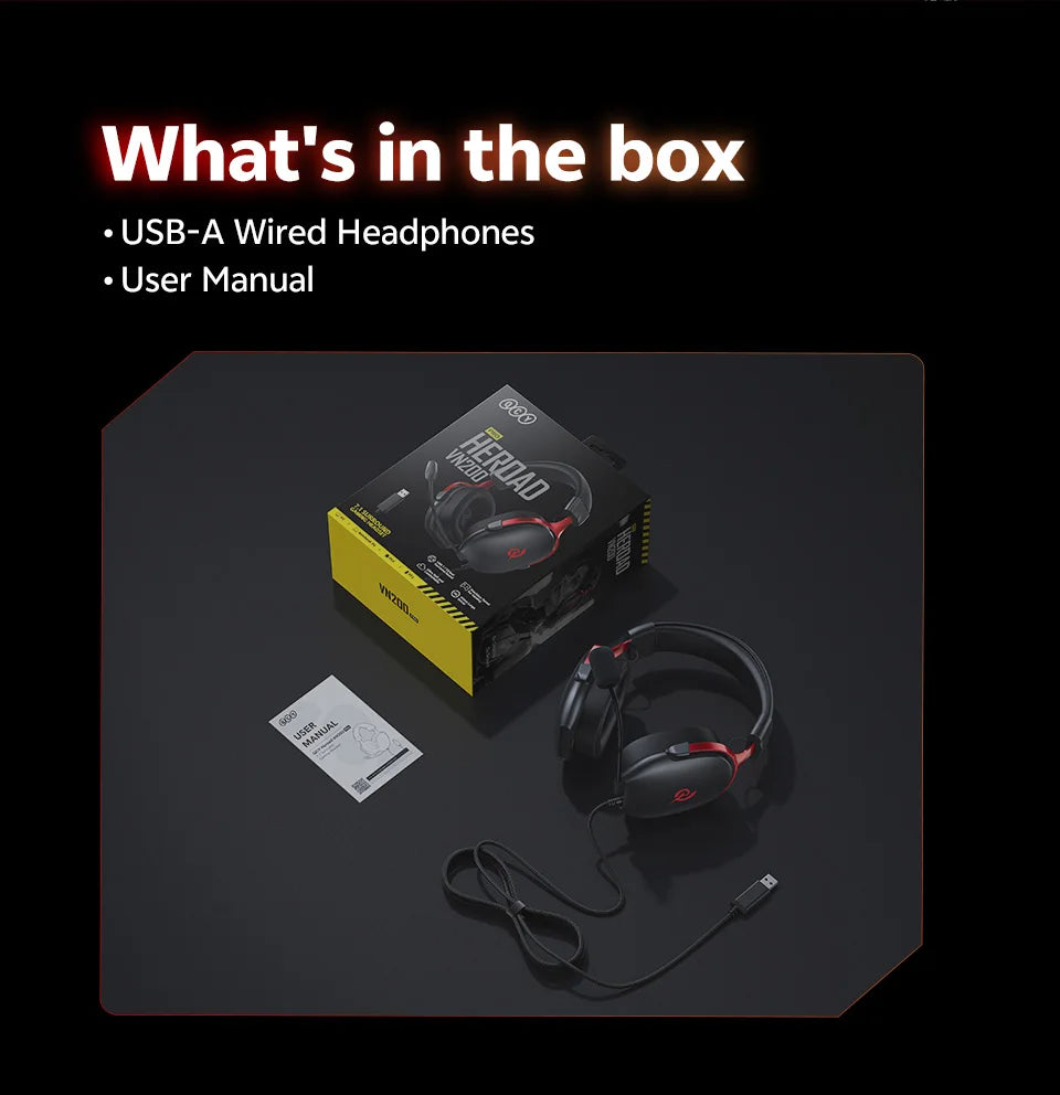 QCY VN200 Pro Bedrade Gaming Headset met 7.1 Geluid & Microfoon