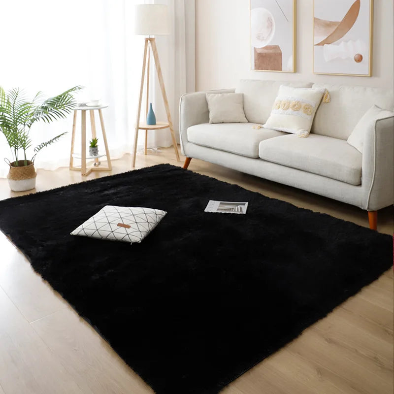 White Fluffy Hall Carpet Modern Living Room Bedroom Home Decor Large Mats Thickened Non-Slip Girl Children's Room Pink Furry Rug