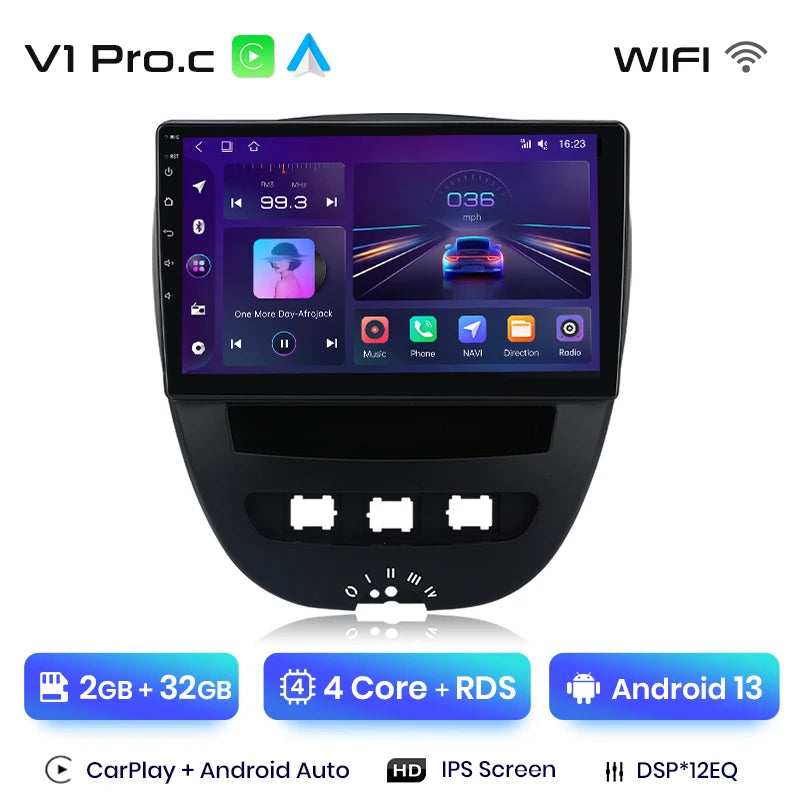 Junsun V1 Plus Car Radio with Wireless CarPlay & Android Auto