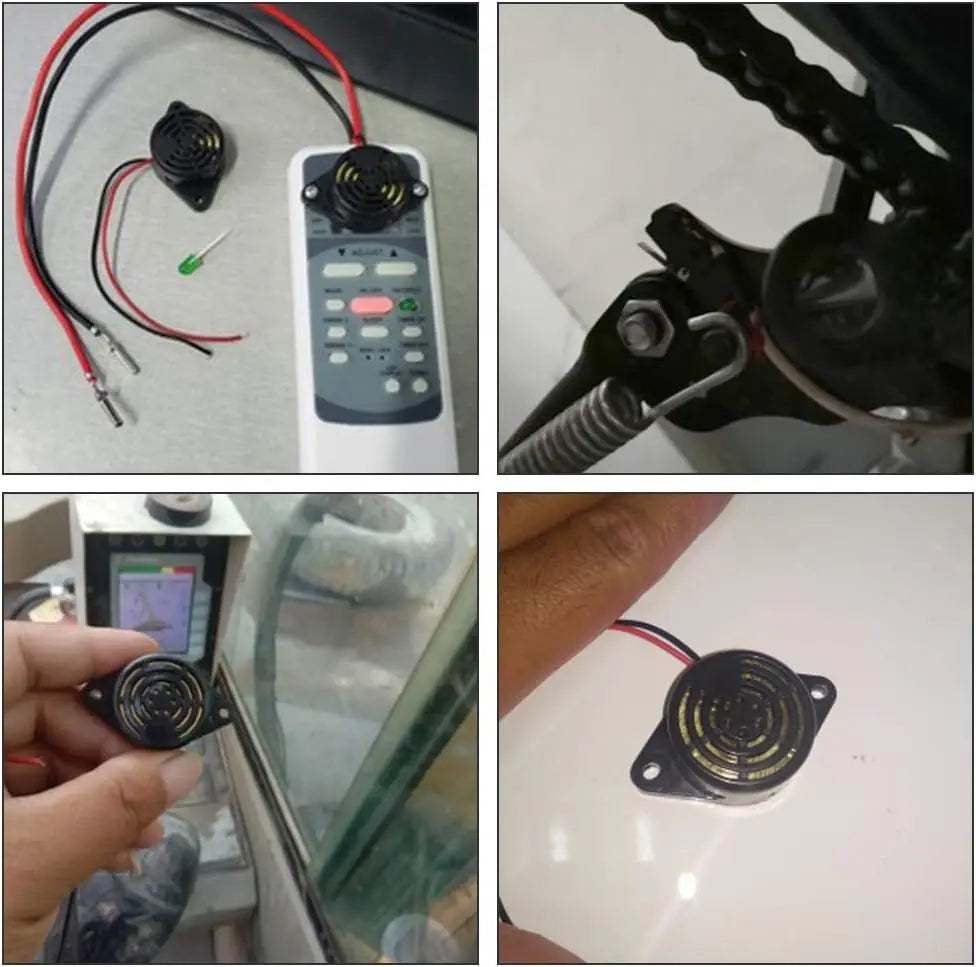 Buzzers piezoelétricos CC ativos, 3–24V, conjunto de 5