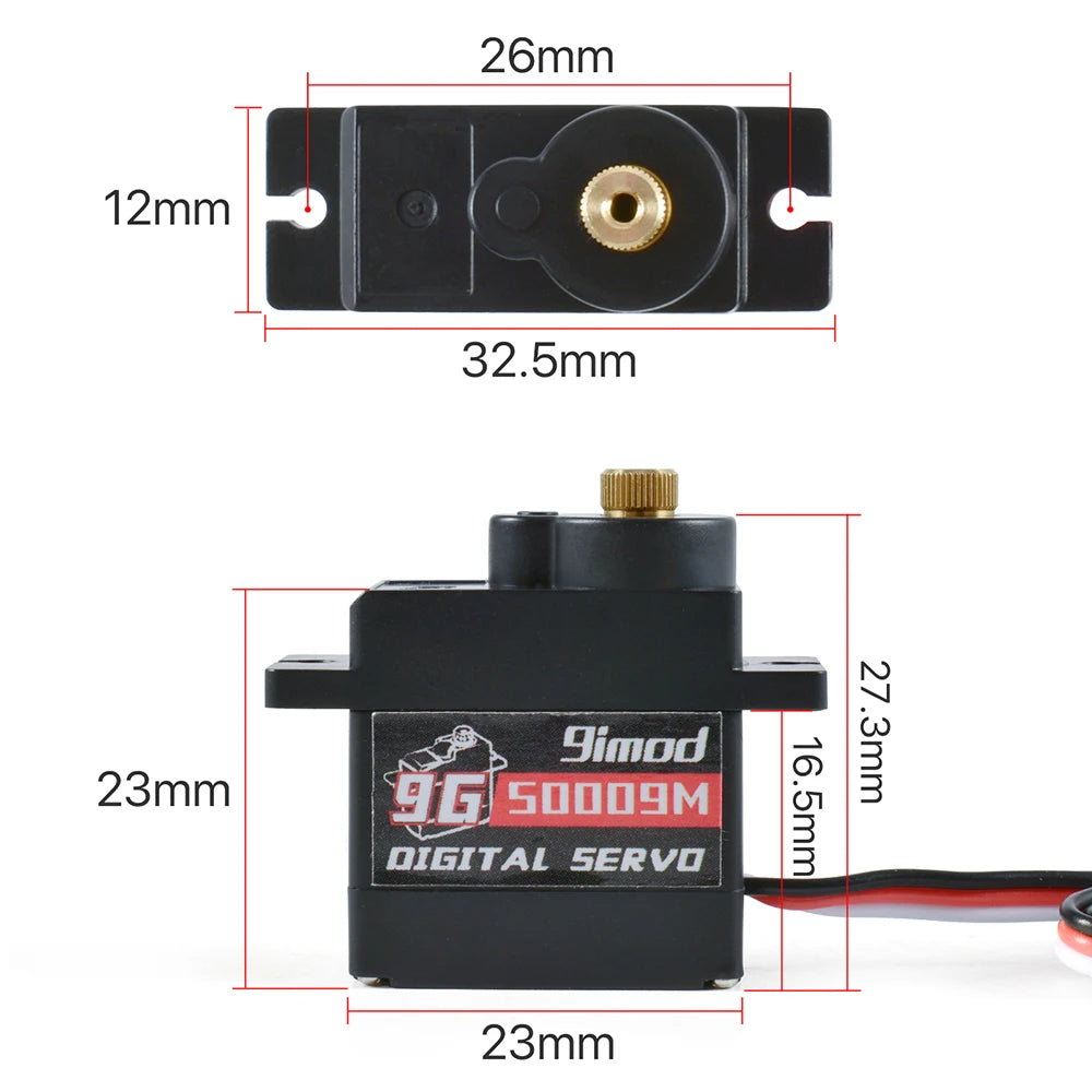 9imod Servo 9g 17g Digital Servo Motor High Speed Steering RC Servo Metal Gear Servo for 1/16 1/18 1/24 RC Car Boat Helicopter