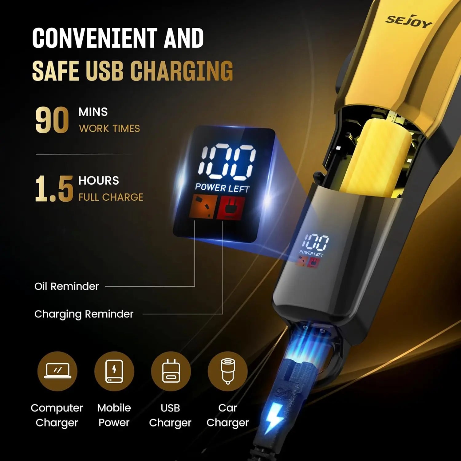 Hair Clippers for Men – Cordless Professional Grooming Kit