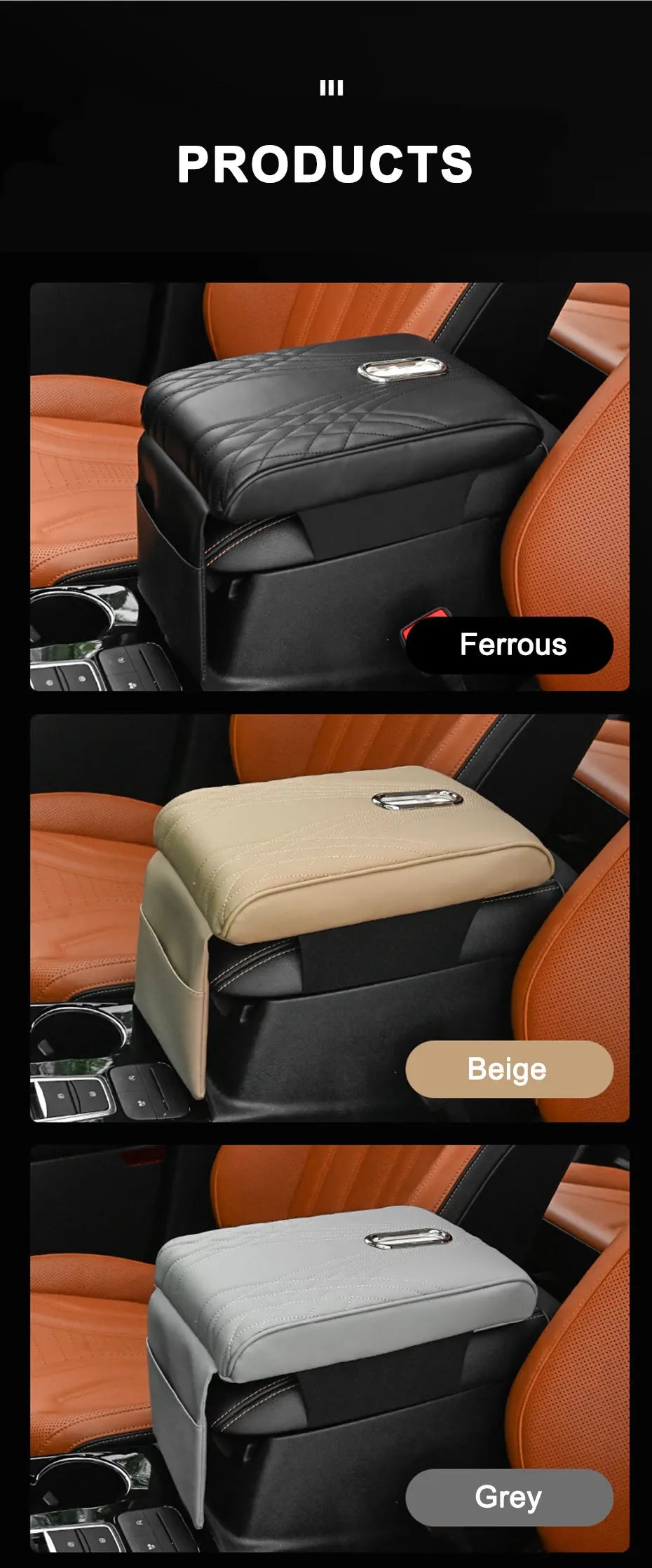 SEAMETAL Car Arm Rest Box Cover Memory Foam Center Console Extension Elbow Support Cushion with Tissue Holder Armrest Cover Pad
