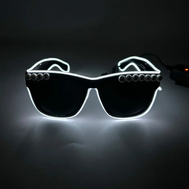 1PC Light Up LED Glasses Glow Sunglasses EL Wire Neon Glasses Glow in The Dark Party Supplies Neon Party Favors for Kids Adults