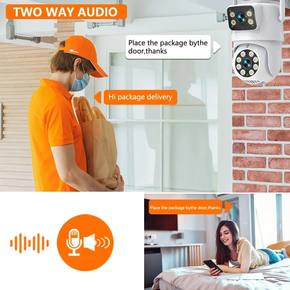 4K 8MP Dual Lens Outdoor PTZ Security Camera with Auto Tracking