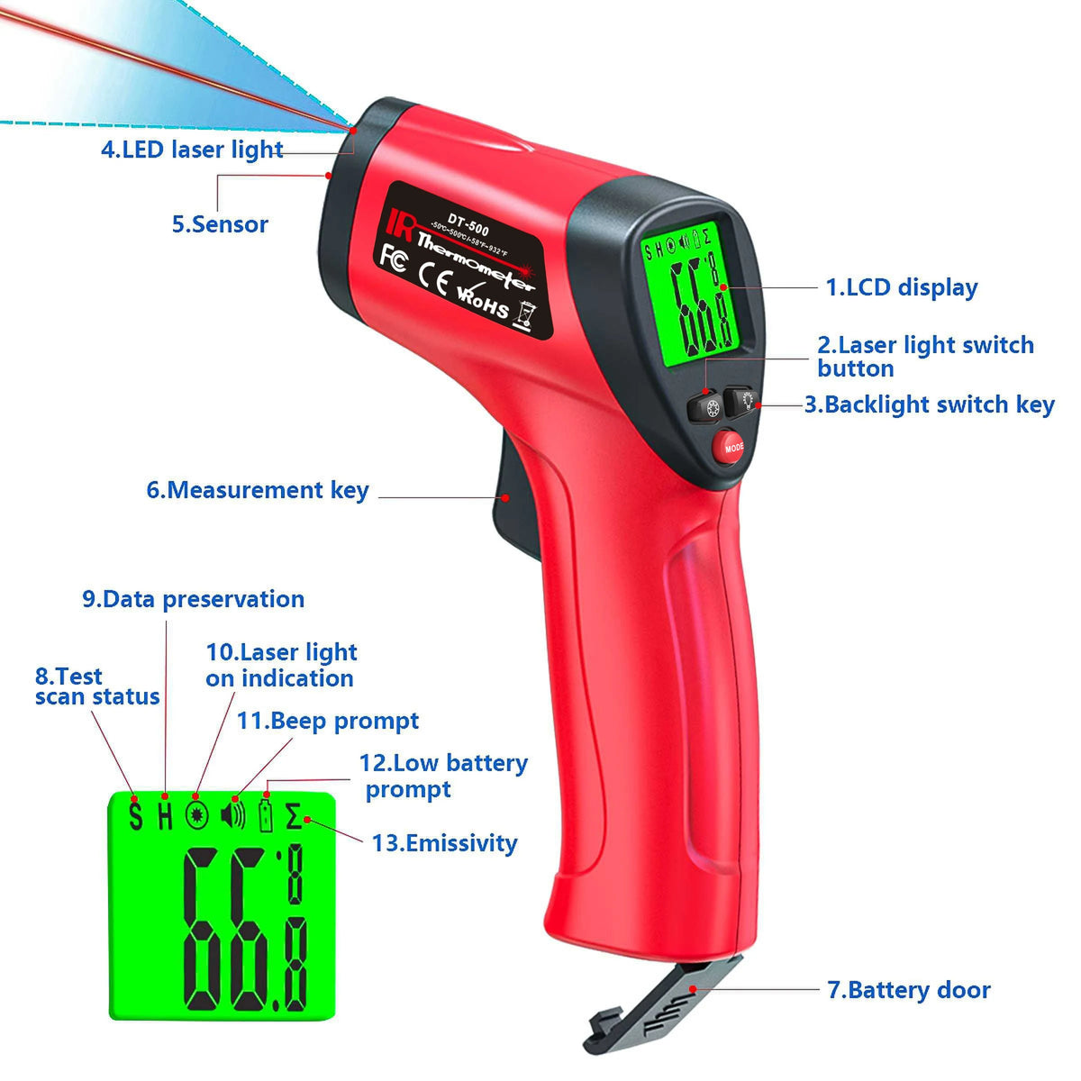 DT-500 Infrared Surface Thermometer