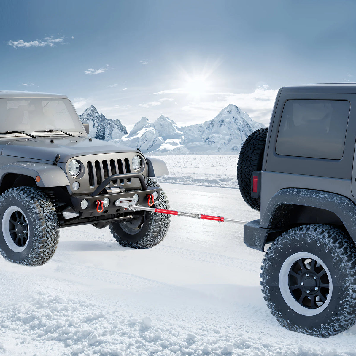 Pole de tractare pentru mașină 3T – bare de remorcare cu tampon cu arc pentru RV Jeep off-road vehicul camion, siguranță detașabilă, sfoară de remorcare robustă
