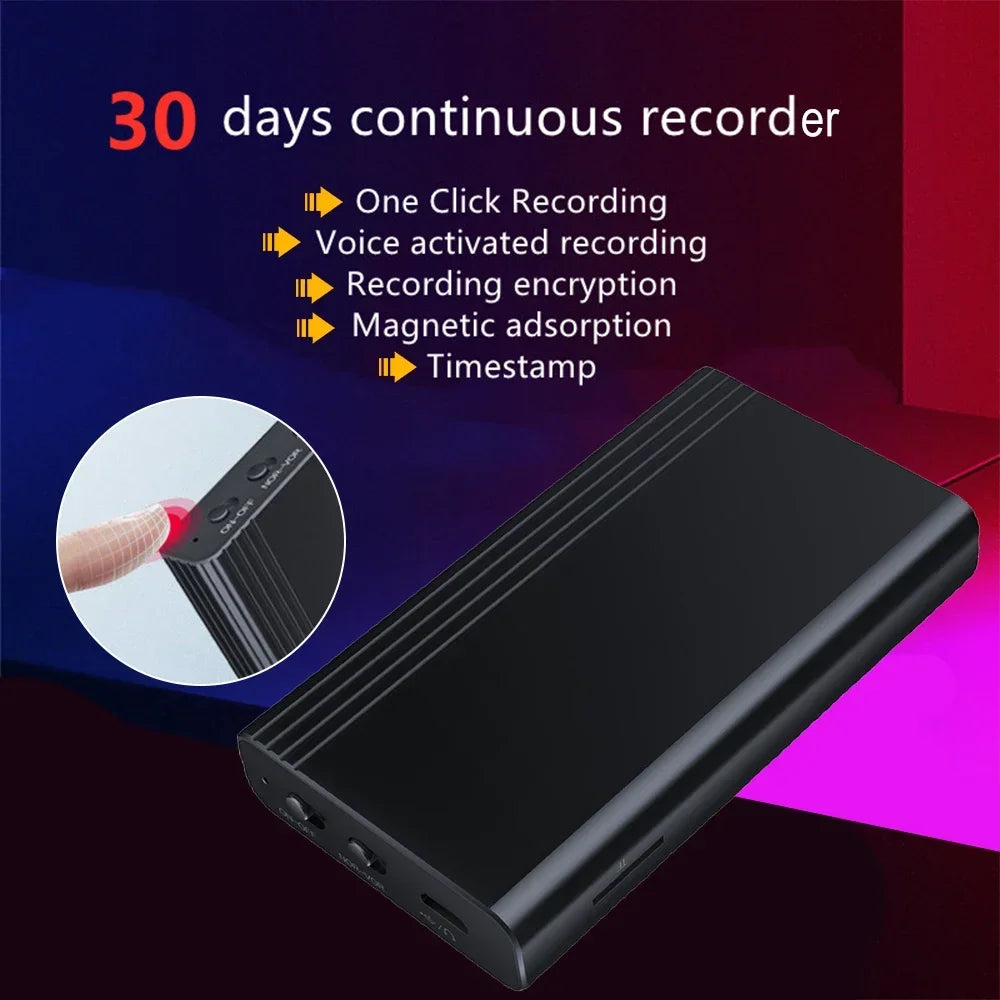 Voice Activated Recorder 500 Hours Time Mini Built-in Magnet Small Digital Audio Recording Device Sound Dictaphone STTWUNAKE