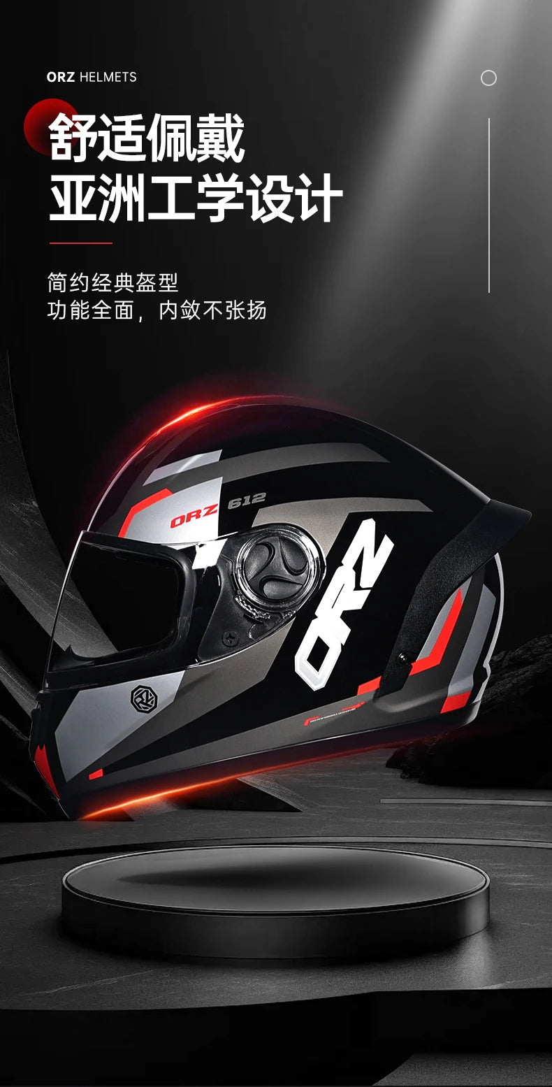 ORZ Full Face Motorcycle Helmet DOT Approved, Unisex ABS+PC