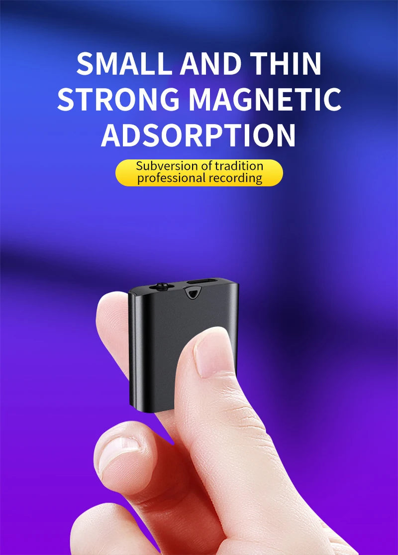 Powerful UltraThin Mini Sound Recorder Gadget Professional Safety Encryption Discreet Listening Device Portable Mp3 Player Espia