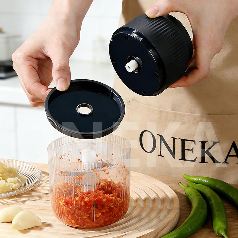USB Elektrisk Mini Vitlök- och Grönsakshackare