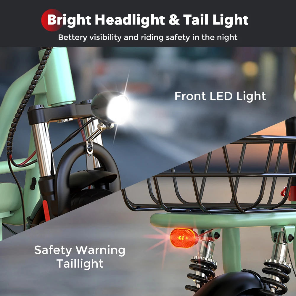 iScooter i12 Electric Scooter with Seat and Basket