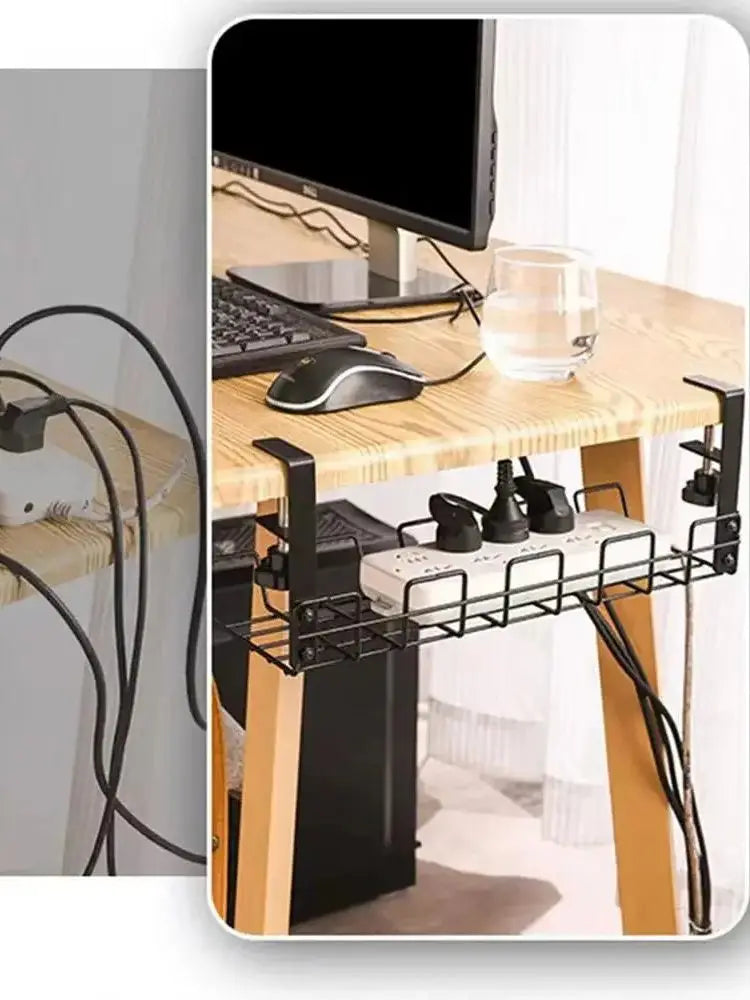 Clamp-On Under-Desk Cable Tray
