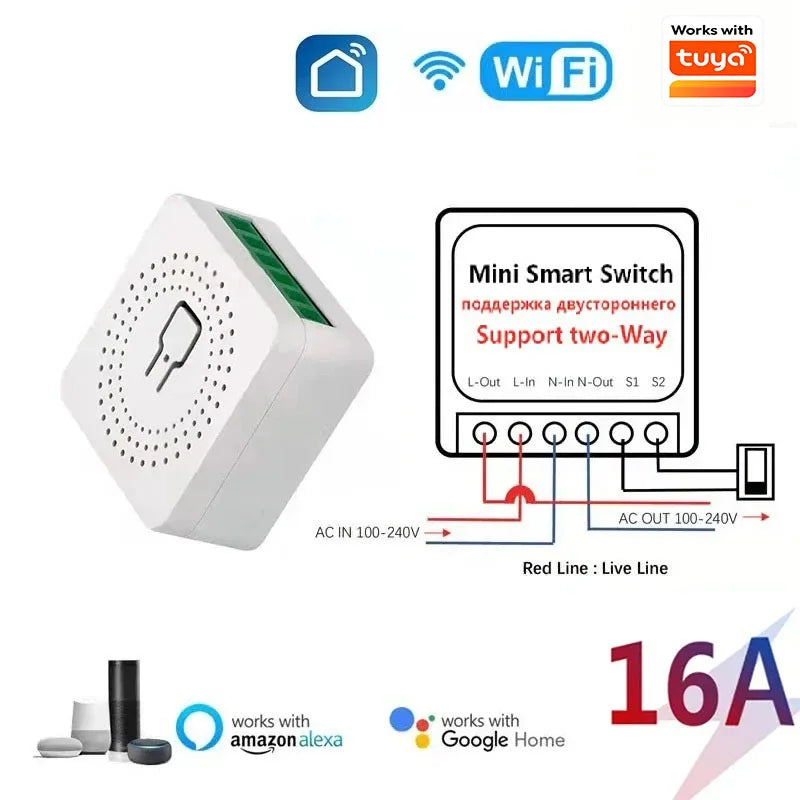 Έξυπνος διακόπτης WiFi 16A - Tuya Smart Life Module για φωνητικό έλεγχο