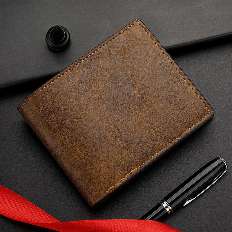 Cartera de cuero sintético PU bifold con compartimentos para tarjetas y billetes