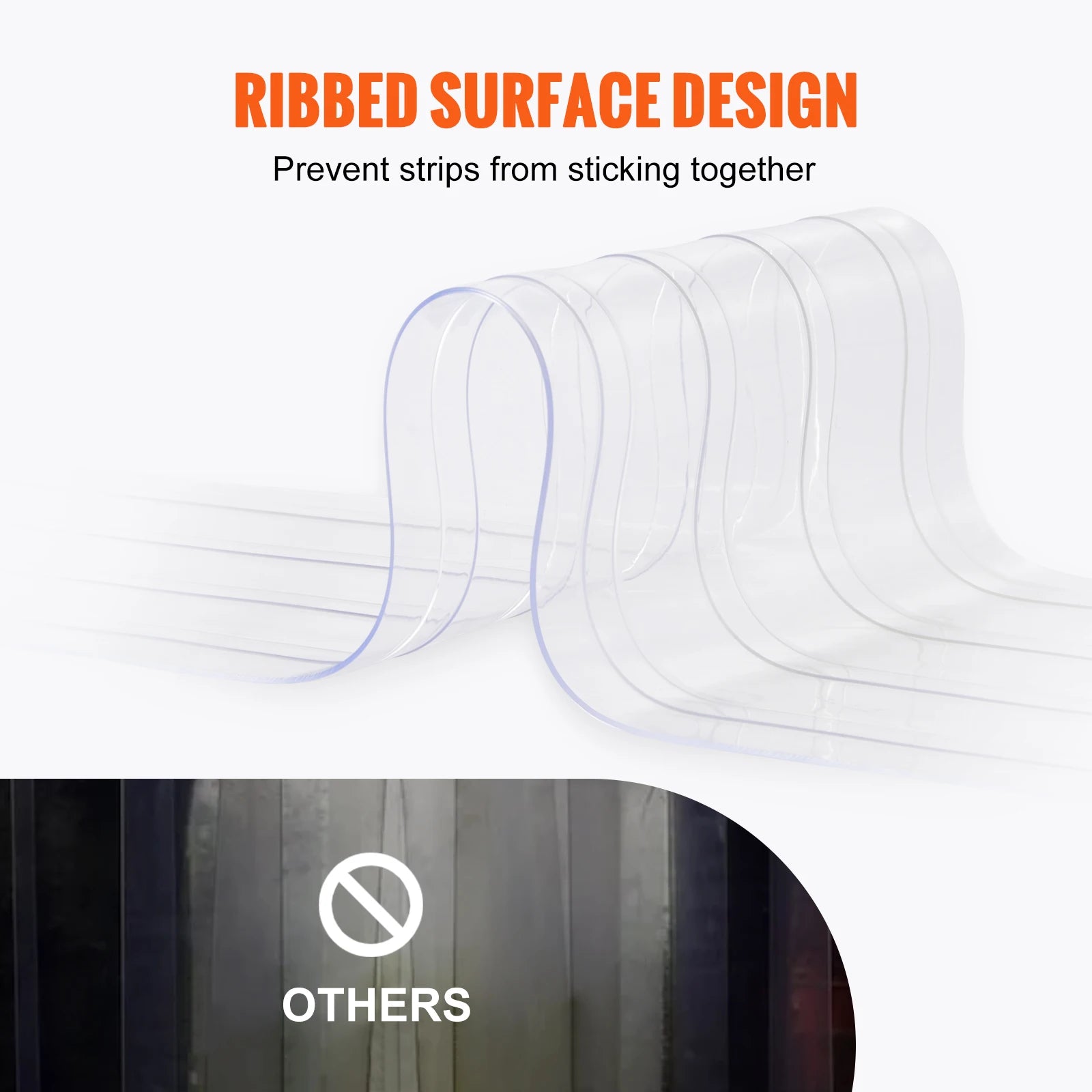 Clear PVC Strip Curtain Roll 150–164 ft Ribbed Door Strips