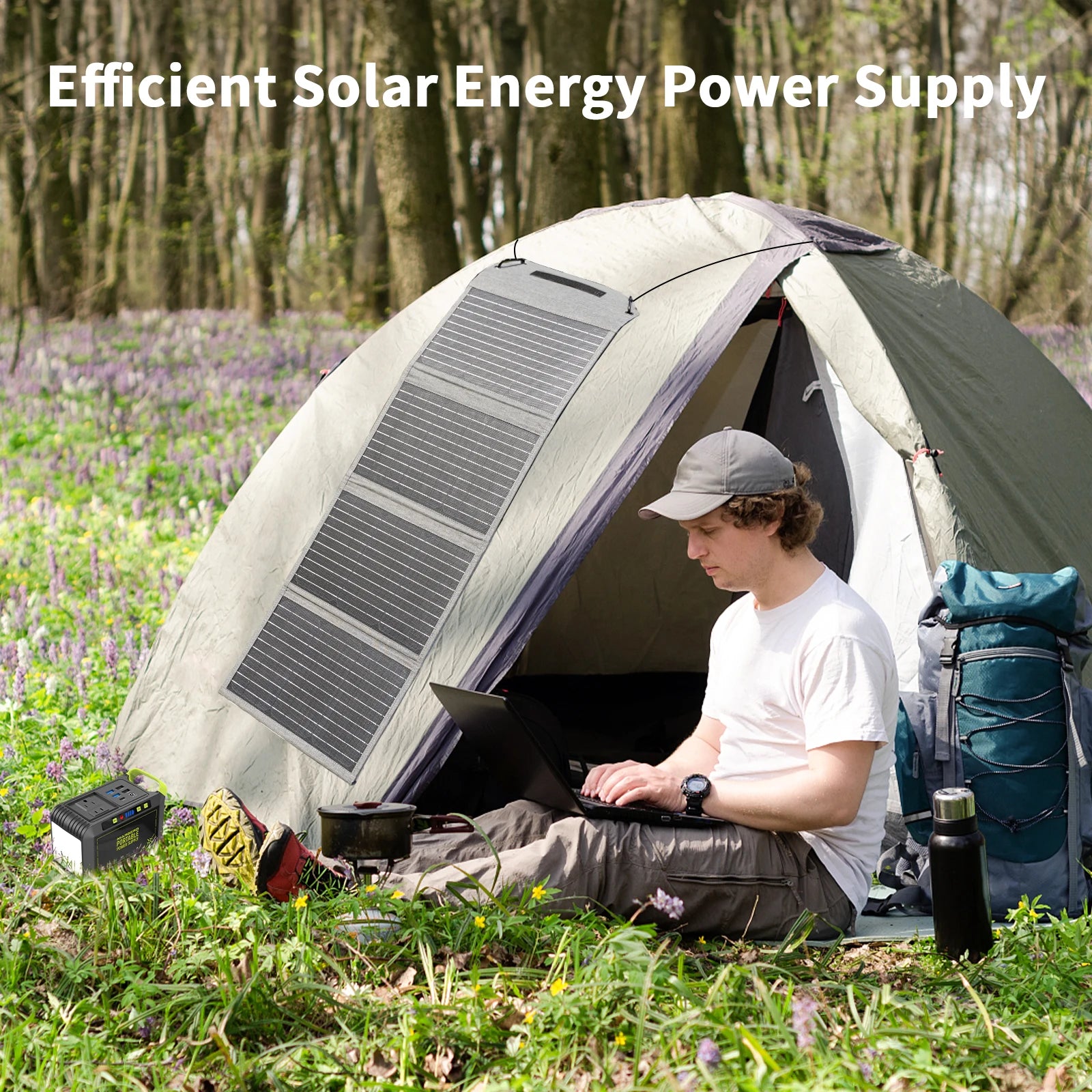 Încărcător solar pliabil de 40W cu ieșiri USB-C și USB-A