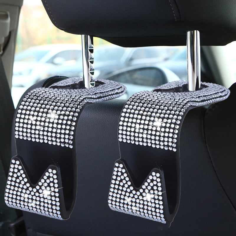 Rhinestone Car Seat Back Hook Hanger for Daily Vehicle Storage