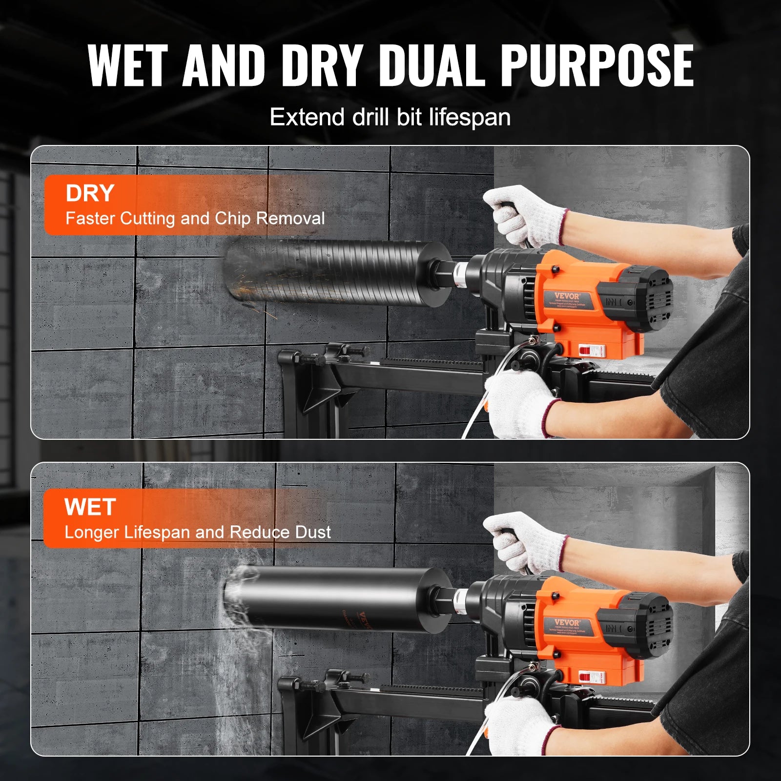 3000W Concrete Core Drill Rig Wet & Dry Diamond Drilling Machine