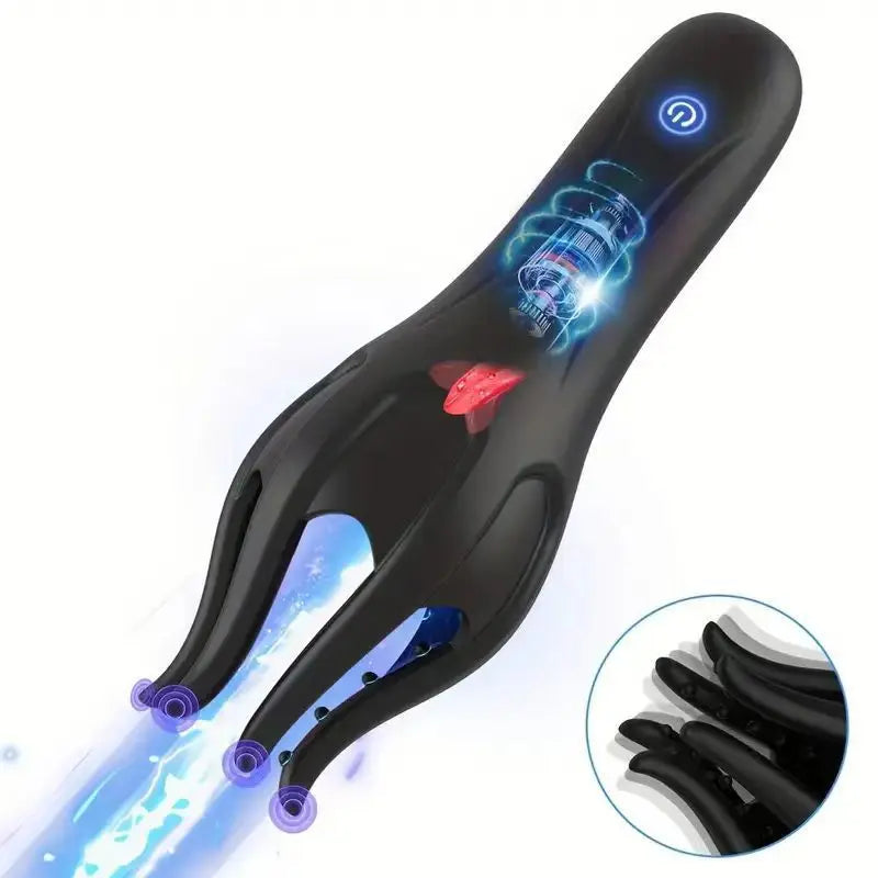 Tongue Licking Male Fully Automatic Penis Trainer Exercise Device Multi Frequency Vibration Adult Masturbation Erotic Toy