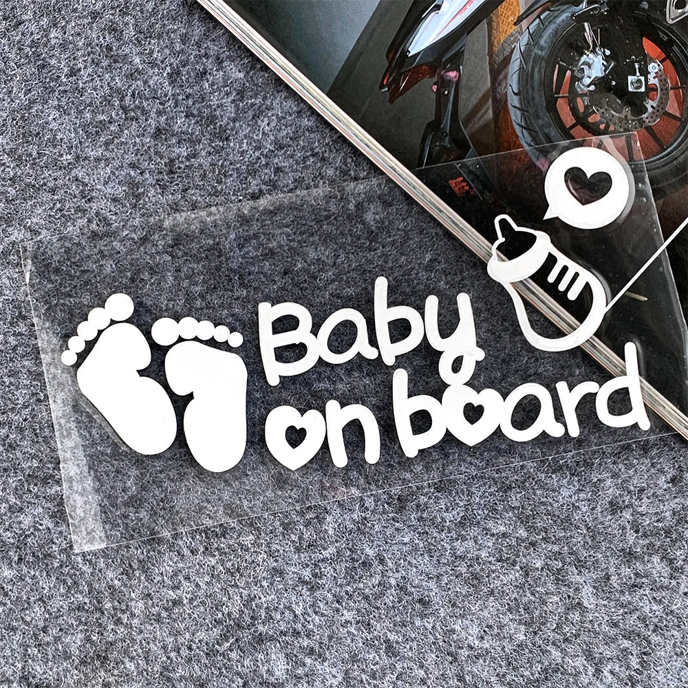 Αυτοκόλλητο Baby in Car με αντανακλαστικό ή ουράνιο τόξο – Σχέδια επιλογών