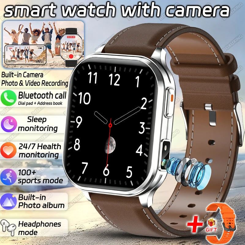 2026 Νew Smart Watch With Camera Men Women Photos Record Video Health Sports Fitness IP68 Waterproof Call Recording Smartwatches