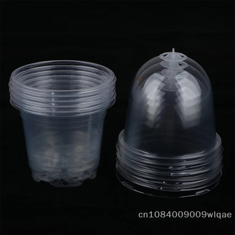 5-Piece Clear Propagation Pot Set with Vented Humidity Lids