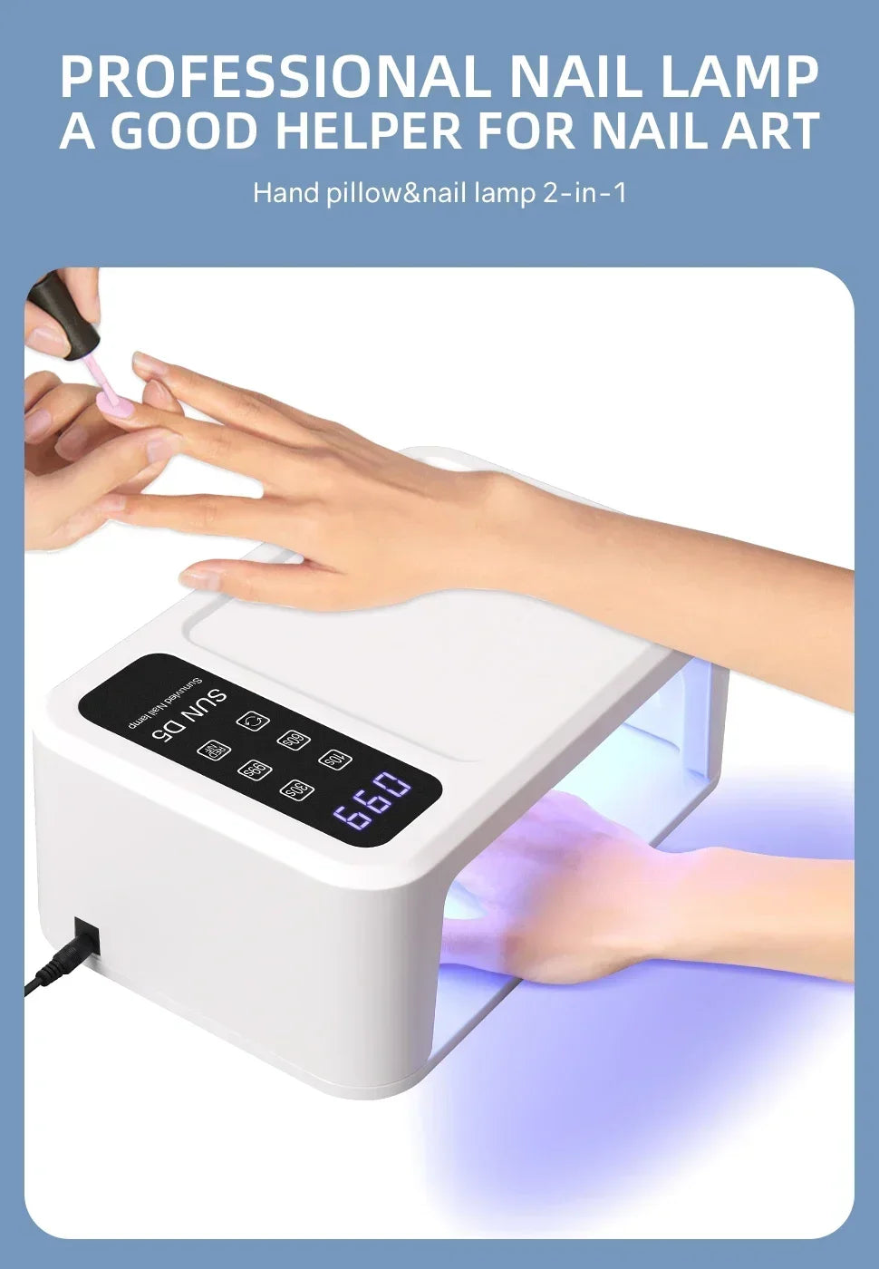 480W UV LED Nail Lamp with Large Space and Whitening Mode
