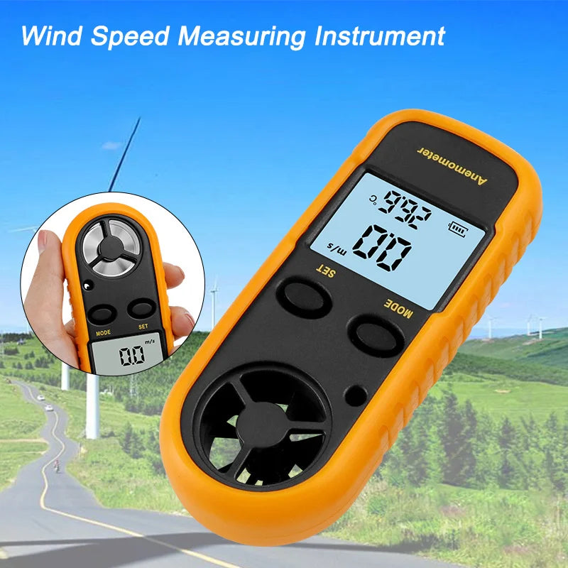 Vreckový digitálny anemometer a teplomer vzduchu