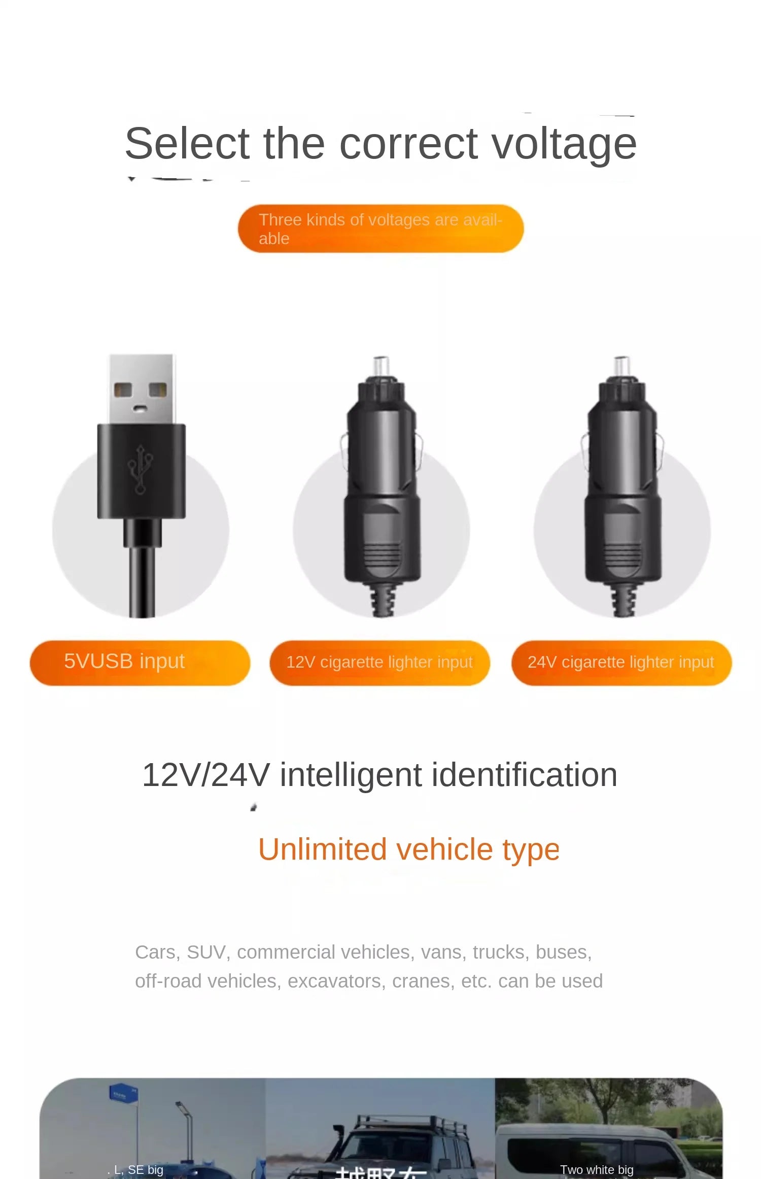 360° Justerbar Dobbelt Hoved Bilventilator med USB & 12V/24V Strøm