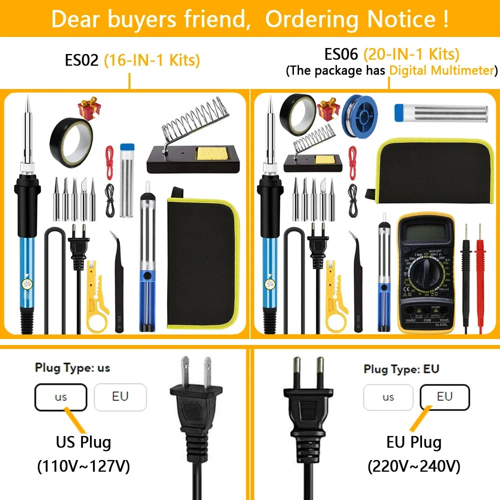 ES02 60 W Soldering Iron Kit with Tips, Pump & Case
