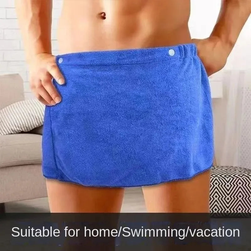 Men’s Quick-Dry Bath Towel Skirt for Beach and Swimming