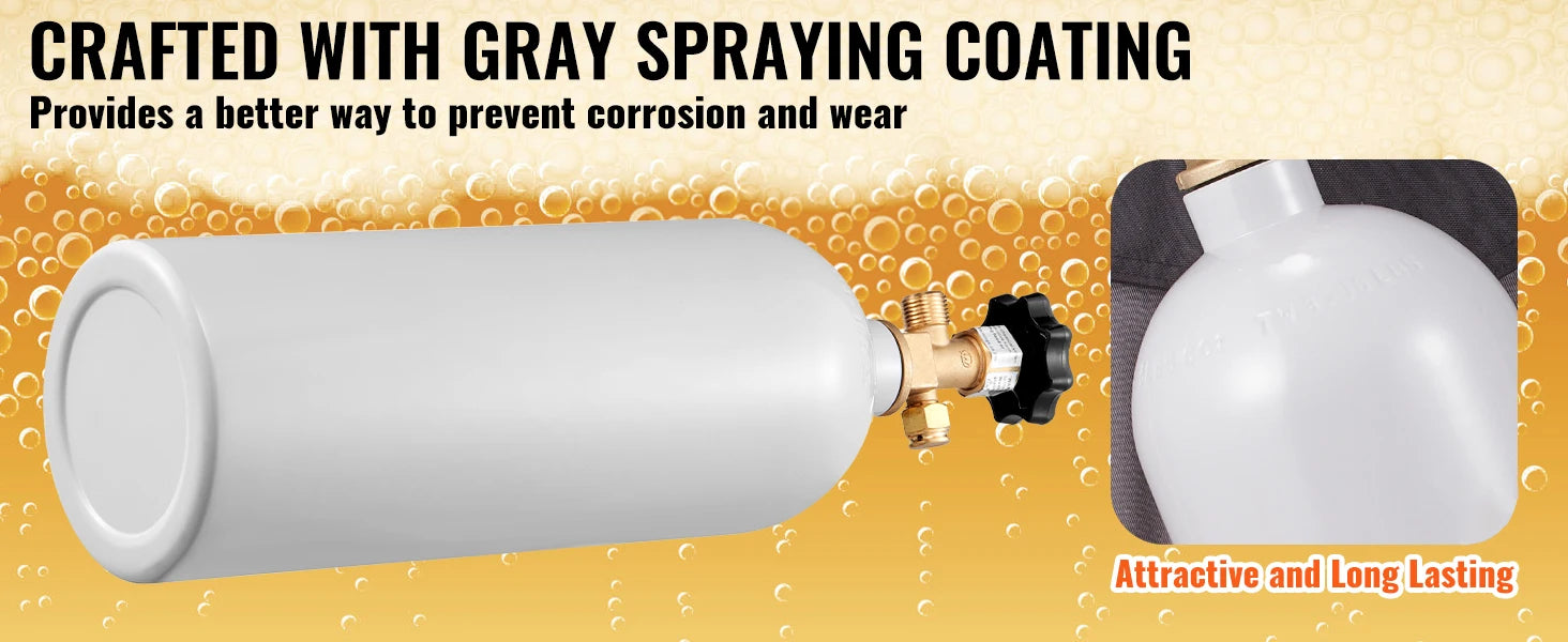 5 lb CO2-tank aluminiumcylinder med CGA320-ventil