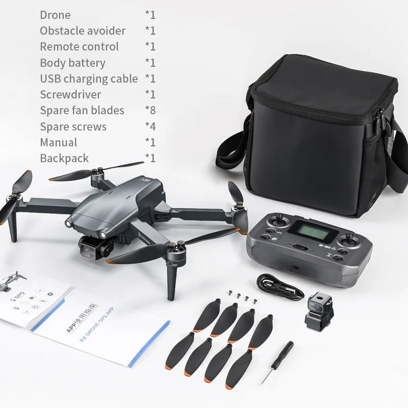 New L600 PRO MAX/PRO GPS Drone 5KM 4K Professional HD Dual Camera 3-Axis Gimbal 360° Obstacle Avoidance Brushless Quadcopter Toy
