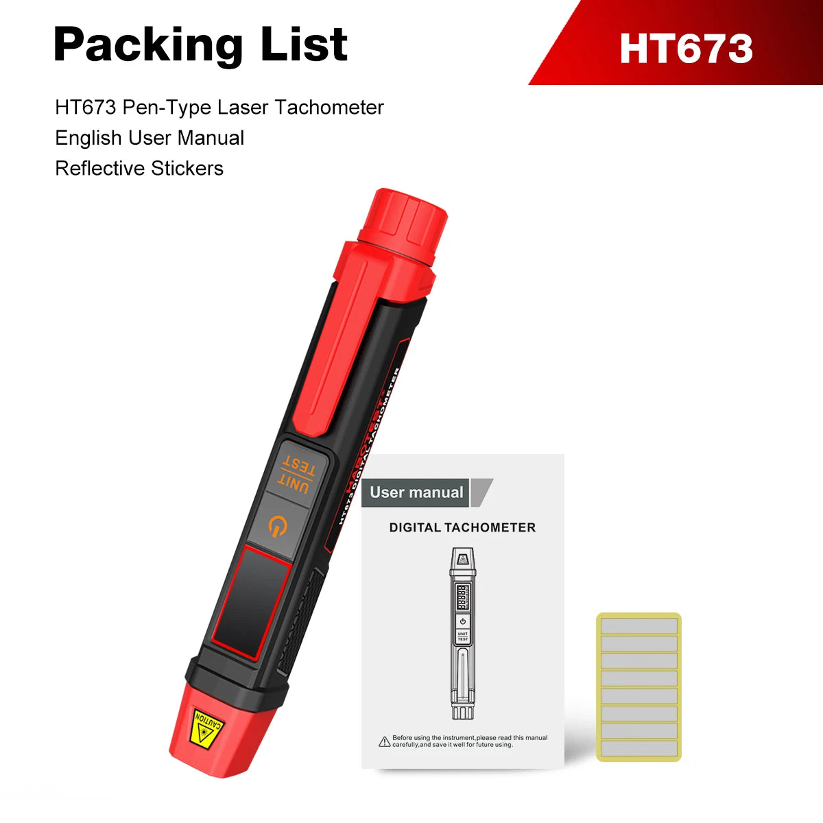 HT673 Pen-Style Laser Tachometer