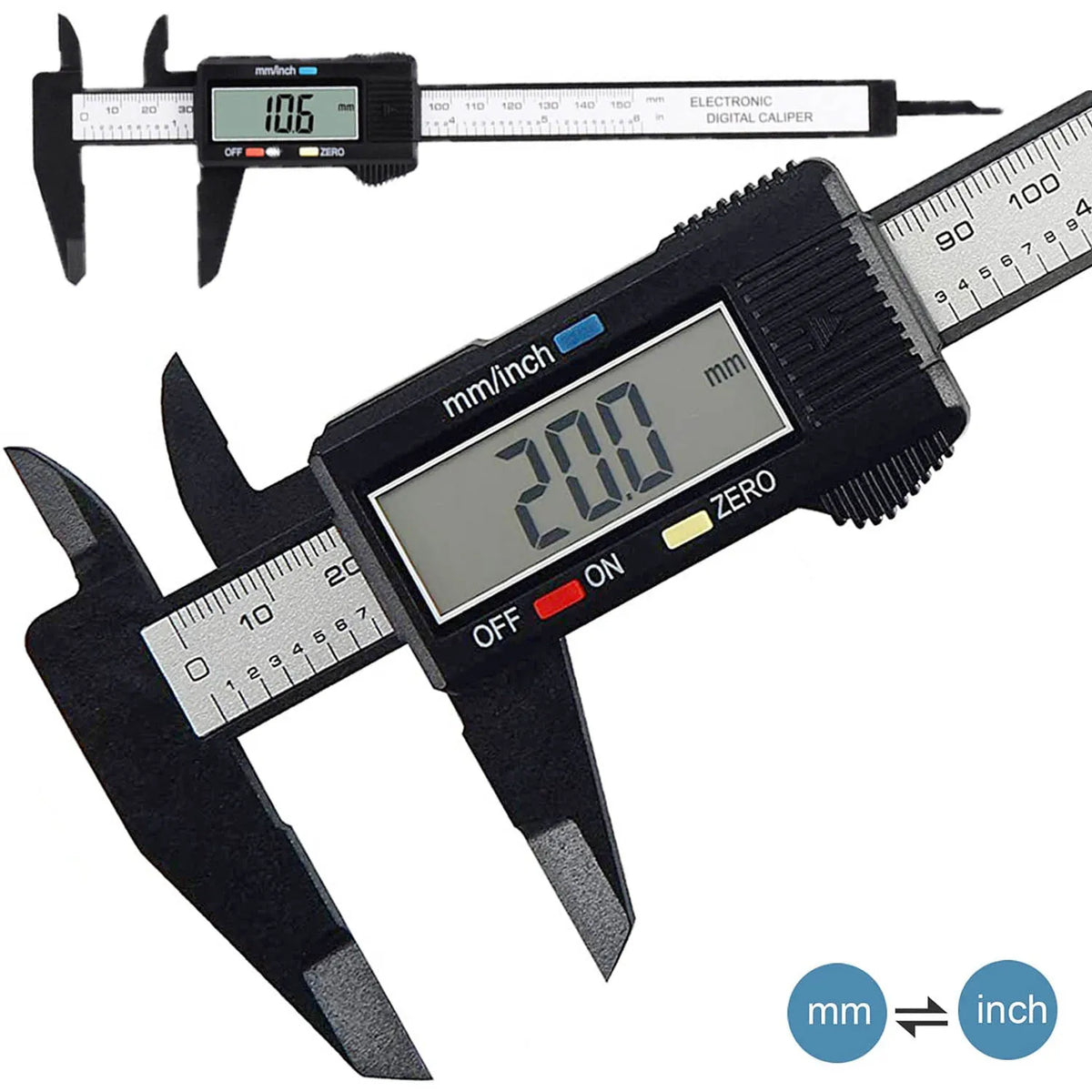 150mm 100mm Elektronischer Digitaler Messschieber Kohlefaser-Messschieberlehre Messwerkzeug Digitales Lineal