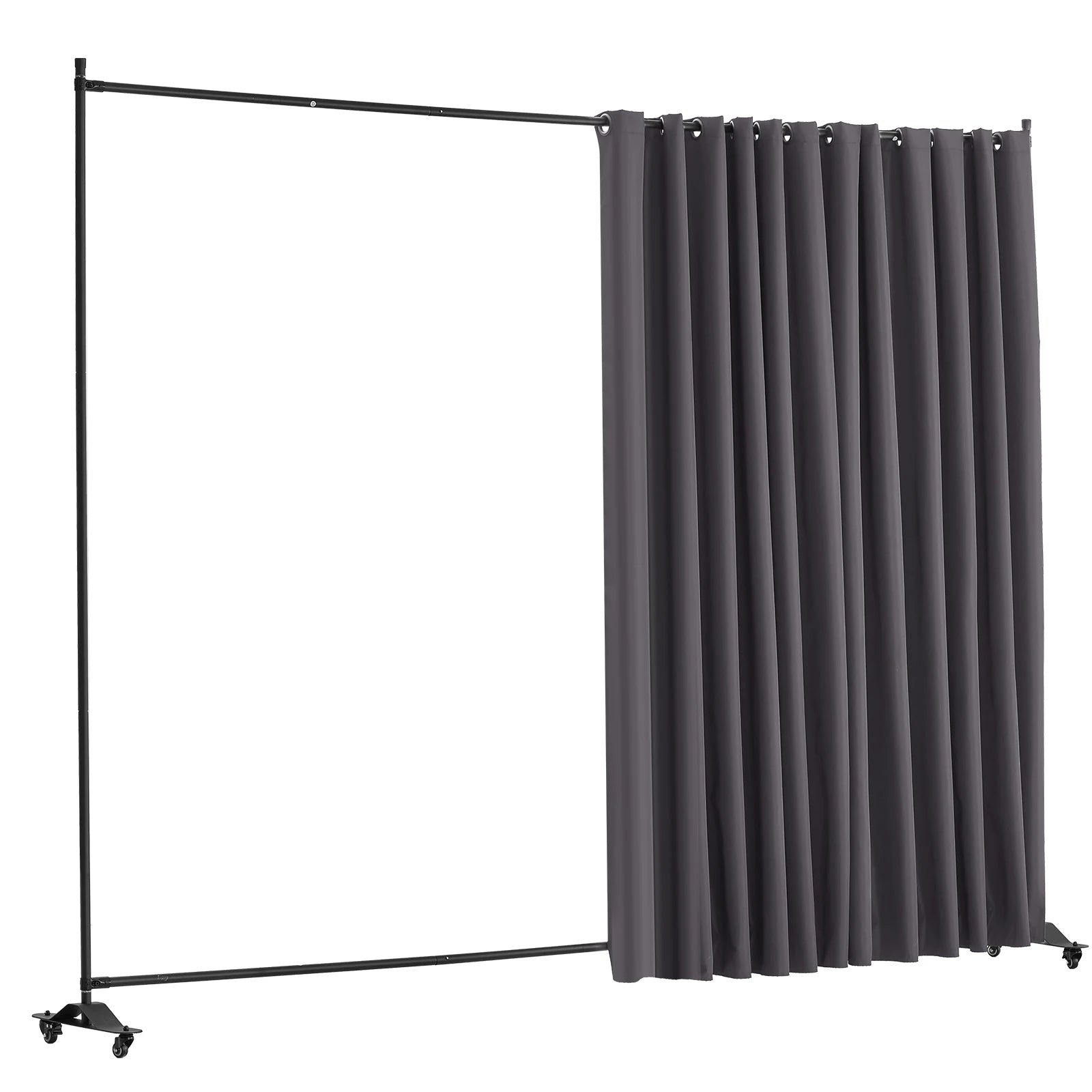 SucceBuy Room Divider Portable Panel Privacy Screen with Wheels Freestanding for Office Bedroom Dining Room Study Gray Decor