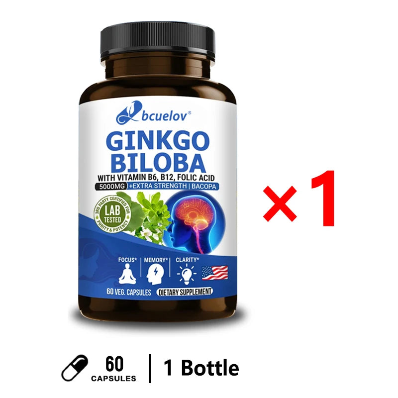 Ginkgo, suplimente de vitamina B6 și B12 capsule