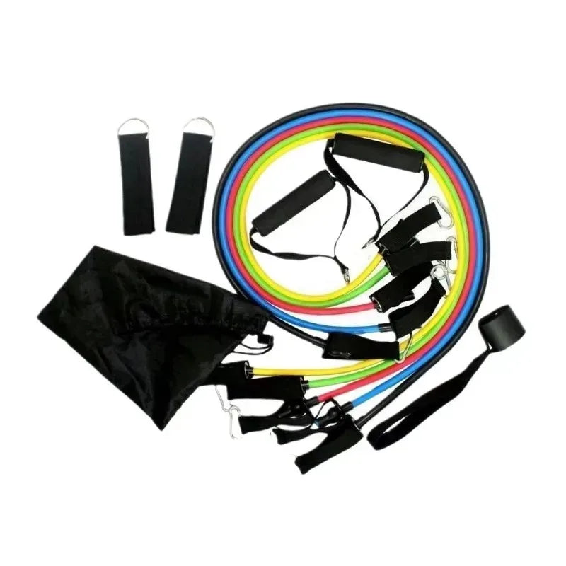 11pcs/Set Pull Rope, Resistance Bands, Portable Fitness Equipment, Ankle Strap, Chest Expander, Elastic Exercise Band