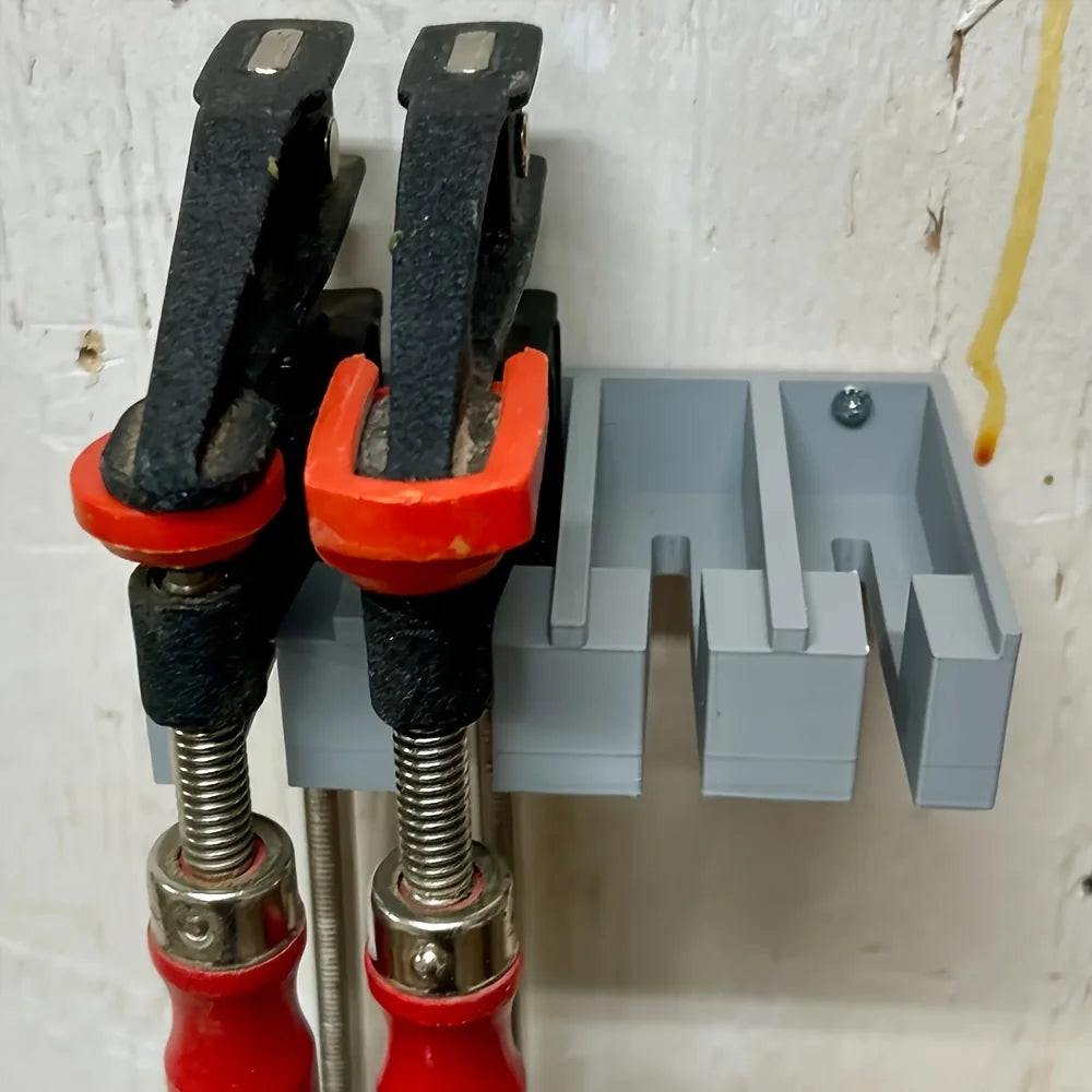 Wall-Mounted F-Style Clamp Holder for Workshop Storage