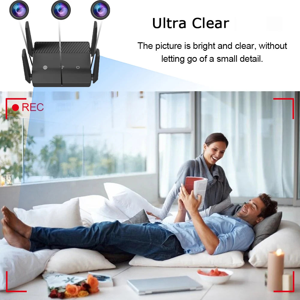 1080P Mini WiFi Camera with 270° Wide Angle & Triple Lens