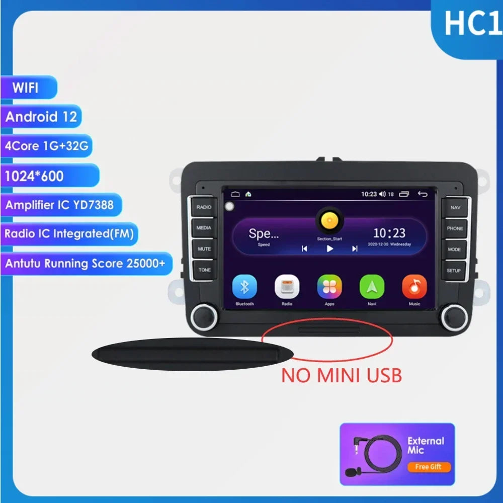 Android 13 Car Radio with CarPlay for Volkswagen Vehicles