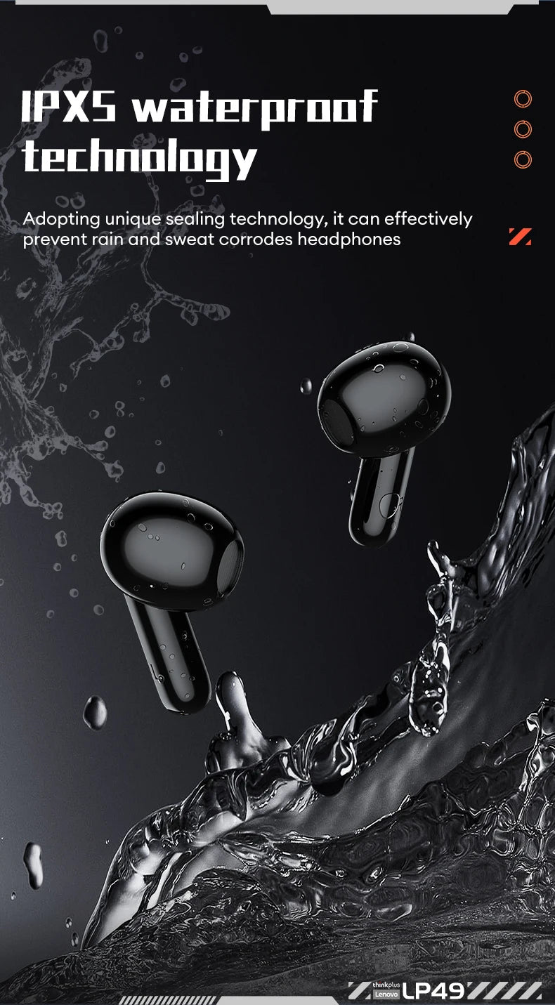 Lenovo LP49 AI Translation Headphones Wireless Bluetooth 5.4 Noise Reduction HD Call Earbuds Office Travel Real Time Translation