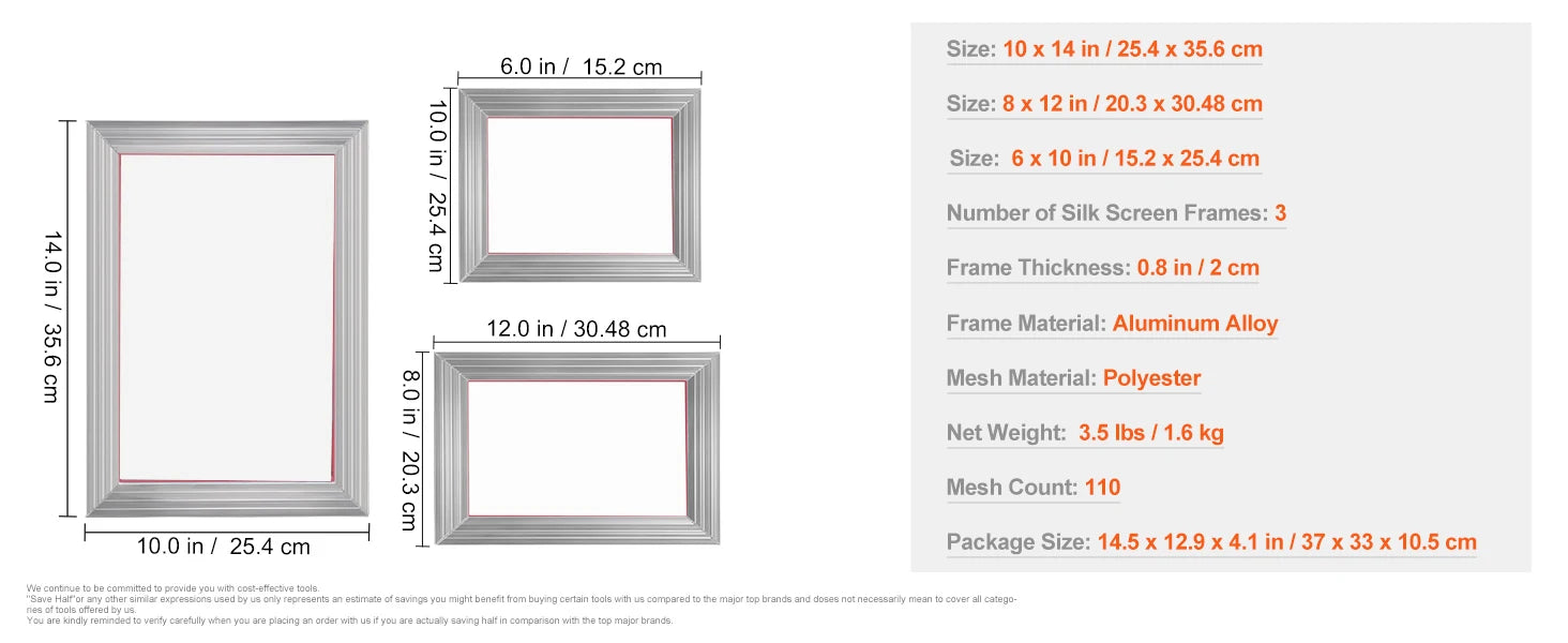 SucceBuy Screen Printing Kit with Aluminum Frames and Mesh