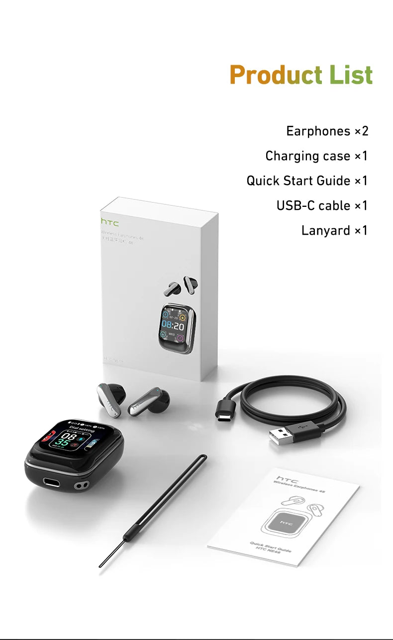 Sliding Cover Bluetooth Wireless Earbuds with ANC and AI Translation