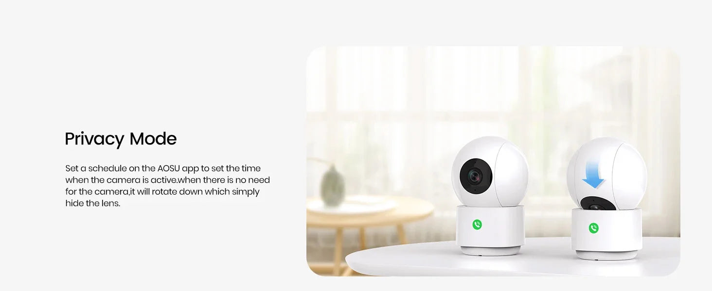 AOSU 3MP Indoor Baby Monitor Camera with 2-Way Audio