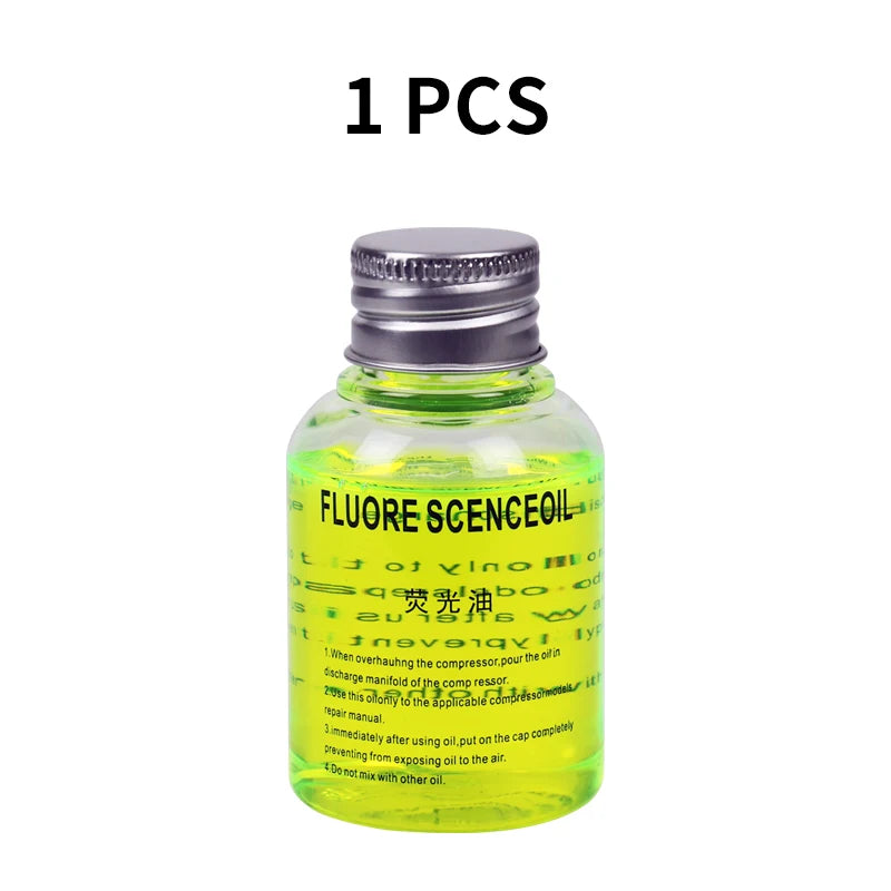 Bilens luftkondition fluorescerande oljedoft UV-ljus läckage detektor spårare för R134a, R1234yf,R404a, R22, R32, R410a köldmedier