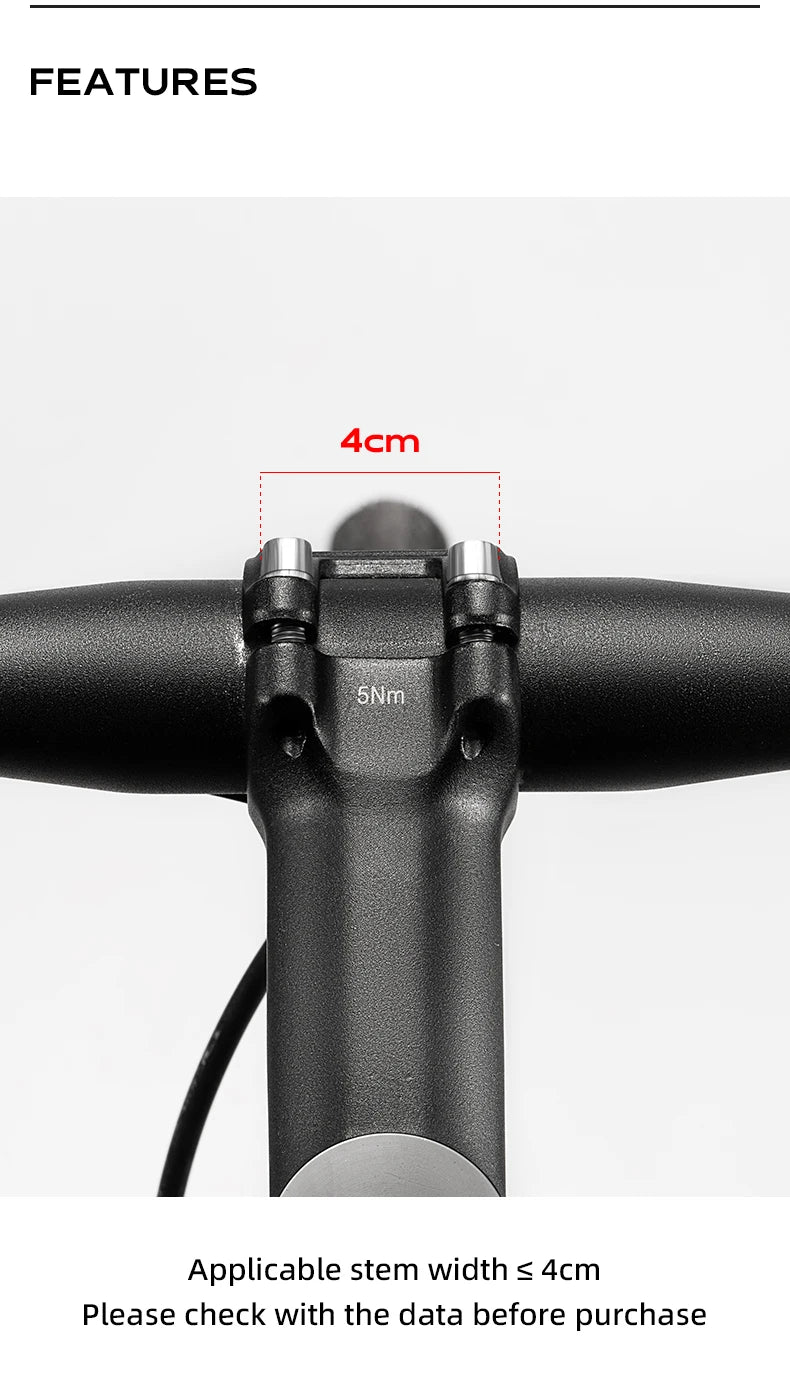 Prolunga per Supporto Computer da Bici con Porta Luce Anteriore Staffa in Lega