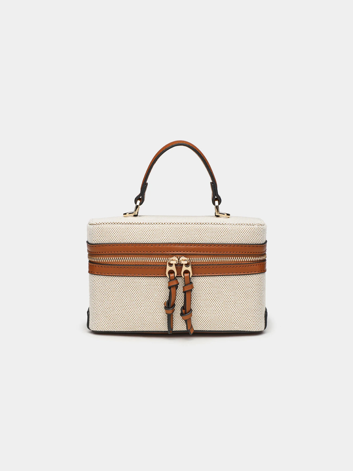 Structured Synthetic-Leather Handbag, Wine Red
