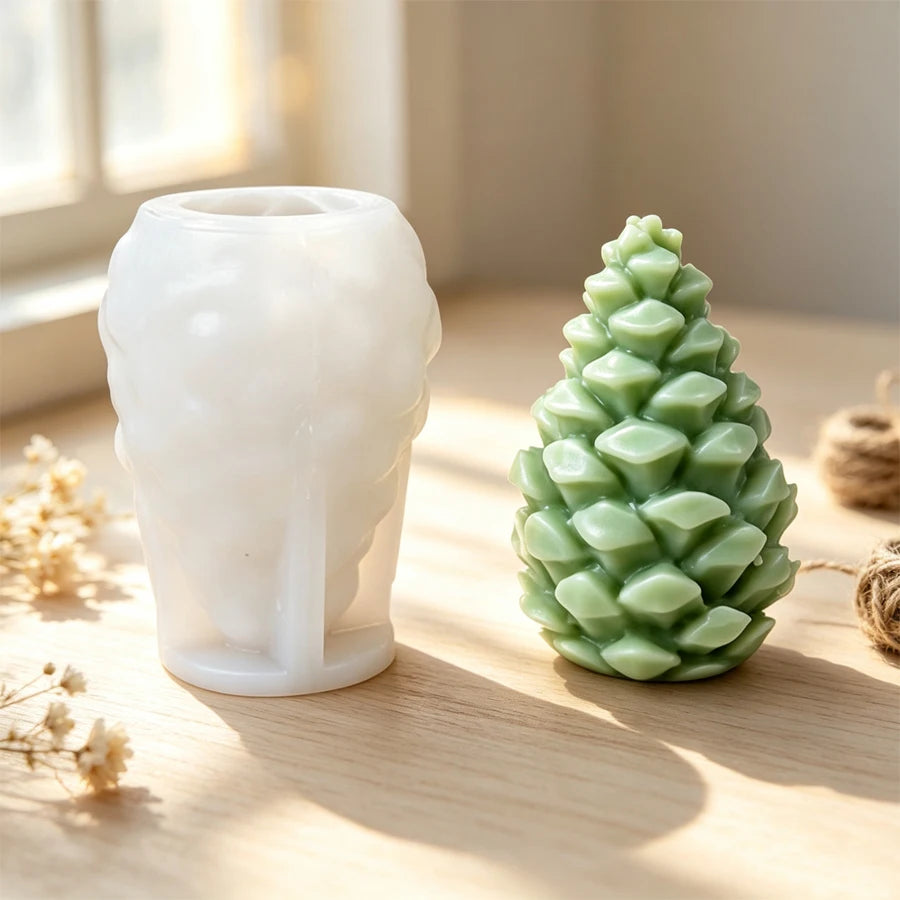 Molde de vela de cono de pino largo de silicona